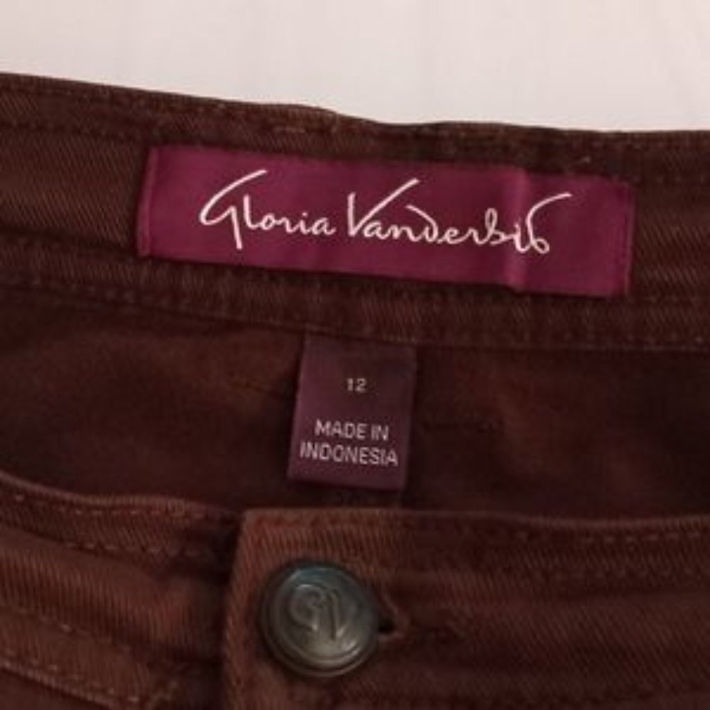 Gloria Vanderbilt Women's Straight Leg  High Rise Jeans - Size (12) - Brown - Picture 3 of 6